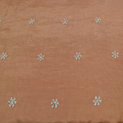 Light Rust Floral Cut Dana Muslin Cotton Embroidery