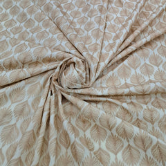 Off White Peach Leaf Cotton Embroidery