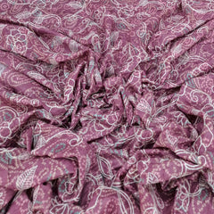Light Purple Floral Print And Cotton Embroidery