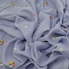 Lavender All Over Floral Mul Chanderi Embroidery