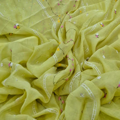 Green Panel Floral Mul Chanderi Embroidery