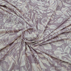 Light Purple Floral Print and Hakoba Cotton Embroidery