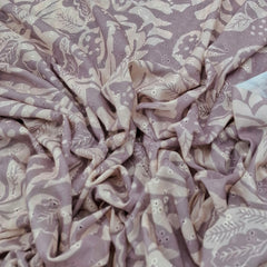 Light Purple Floral Print and Hakoba Cotton Embroidery