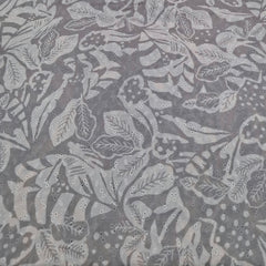 Grey Floral Print and Hakoba Cotton Embroidery