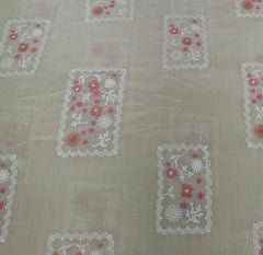 Beige Multicolor Patchwork Wrinkled Chanderi Embroidery