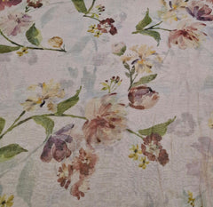 Pastel Pink Multicolor Floral Tissue Chanderi Print
