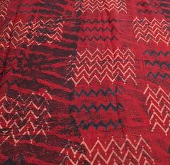 Red Black Modal Satin Chevron Ajrakh Print