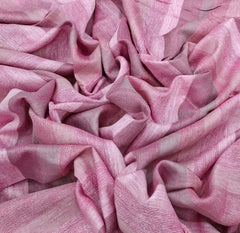 Pink Dark Pink Striped Handloom Linen