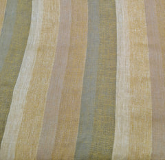 Yellow Green Beige Striped Handloom Linen