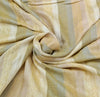 Yellow Green Beige Striped Handloom Linen