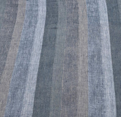 Blue Beige Green Striped Handloom Linen