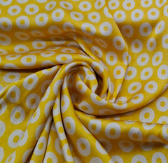 Yellow Polka Dots Modal Satin Printed