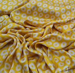 Yellow Polka Dots Modal Satin Printed
