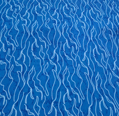 Cobalt Blue Waves Modal Satin Printed