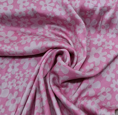 Pink Floral Modal Satin Printed