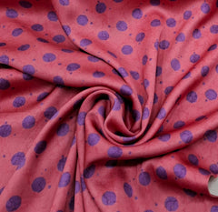 Carrot Pink Polka Dots Modal Satin Printed