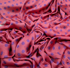Carrot Pink Polka Dots Modal Satin Printed