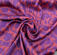 Carrot Pink Abstract Modal Satin Printed