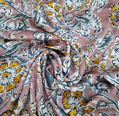Onion Pink Kalamkari Modal Satin Printed