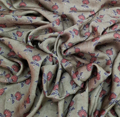 Tea Green Floral Butti Modal Satin Printed