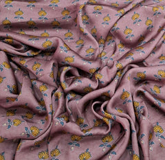 Onion Pink Floral Butti Modal Satin Printed