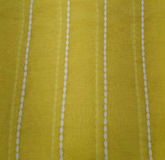 Yellow Stripes Thread Mul Chanderi Embroidery
