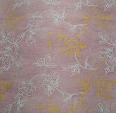 Peach Floral Jal Thread Mul Chanderi Embroidery