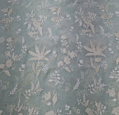 Pastel Green Tissue Applique Work Mul Chanderi Embroidery