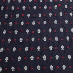 Black & Red Pure Chiniya Silk Zari Bandhani
