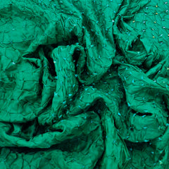 Green & Yellow Pure Silk Bandhani