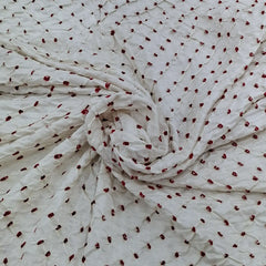 Off White & Maroon Pure Gajji Silk Bandhani