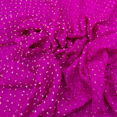 Majenta Purple & Yellow Pure Silk Bandhani