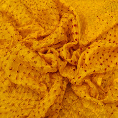 Yellow & Maroon Pure Silk Bandhani