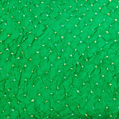 Dark Green & Yellow Pure Silk Bandhani
