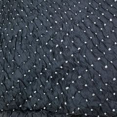 Black & White Pure Silk Bandhani