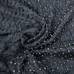 Black & White Pure Silk Bandhani