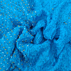 Firozi Blue & White Pure Silk Bandhani