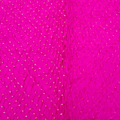 Rani Pink & White Pure Silk Bandhani