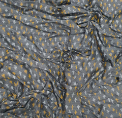 Black & Yellow Abstract Pure Raw Silk Ikkat