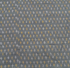 Black & Yellow Abstract Pure Raw Silk Ikkat