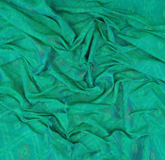 Peacock Green Abstract Pure Raw Silk Ikkat