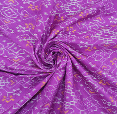 Purple & Golden Zari Border Patola Pure Silk Double Weaving Ikkat
