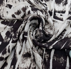 Cream & Black Modal Satin Ajrak Printed