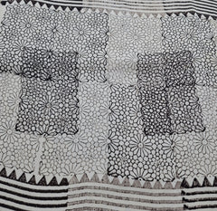 Cream Geometric Modal Satin Ajrak Printed