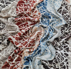 Cream & Multicolour Abstract Modal Satin Ajrak Printed