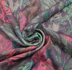 Light Purple Floral Multicolour Modal Satin Printed