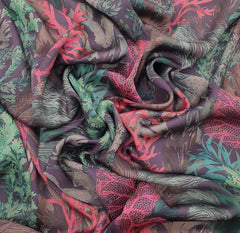 Light Purple Floral Multicolour Modal Satin Printed
