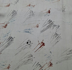 Cream Multicolour Abstract Modal Satin Ajrak Printed
