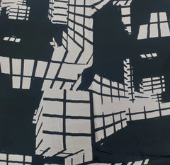 Black Abstract  Modal Satin Printed