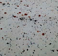 Cream Abstract Splatter Watercolour Modal Satin Ajrak Printed